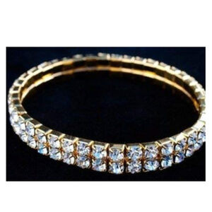 Swarovski Crystal Bracelet - Golden Double Row